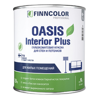 FINNCOLOR OASIS INTERIOR PLUS краска для стен и потолков влагостойкая, глубокоматовая, база A (9л)