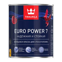 TIKKURILA EURO POWER 7 краска моющаяся для стен и потолка, матовая, база C (0,9л)