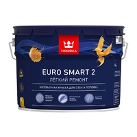 TIKKURILA EURO SMART 2 краска интерьерная для стен и потолка (9л)