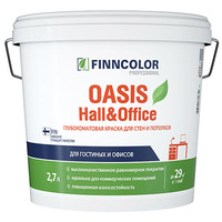 FINNCOLOR OASIS HALL@OFFICE 4 краска для стен и потолков устойчивая к мытью, матовая, база C (9л)